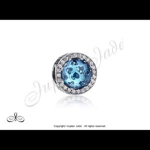 FREE S/H  925 Silver CZ Solitaire charm - Fits Pandora